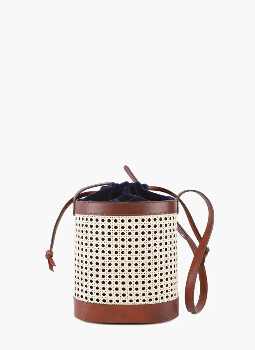 Pablo basket - STUDIO SARTA - Sac en cuir et rotin naturel artisanal – Image 2
