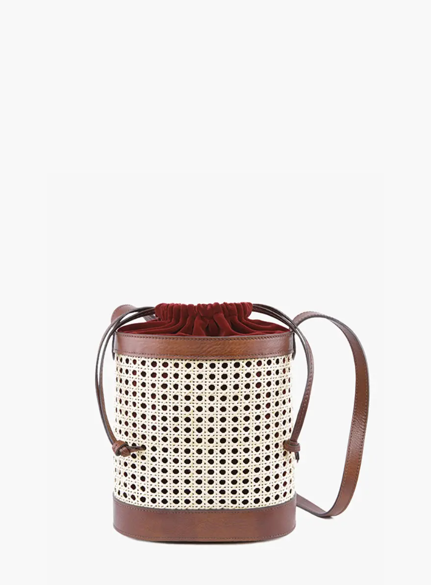Pablo basket - STUDIO SARTA - Sac en cuir et rotin naturel artisanal – Image 3