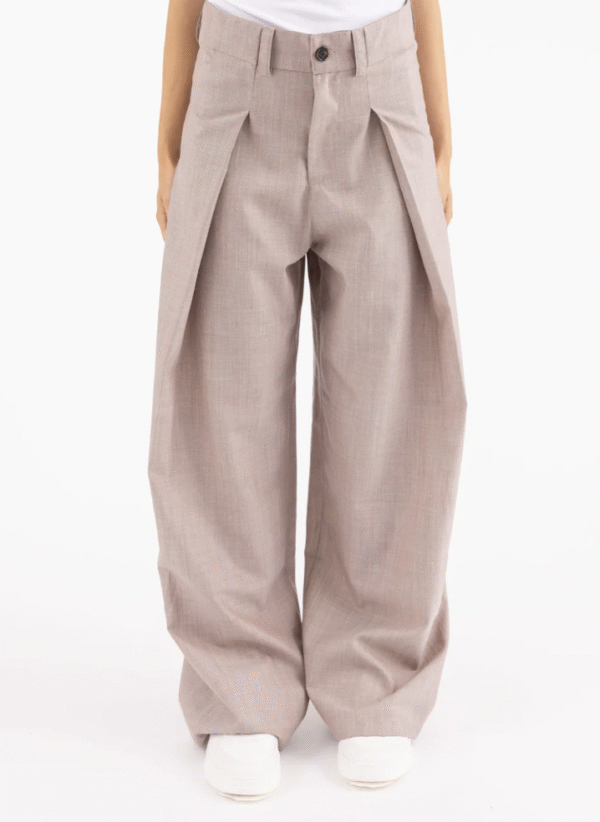 EYELET MILANO - Pantalon Navigli large à pinces en laine et soie – Image 2