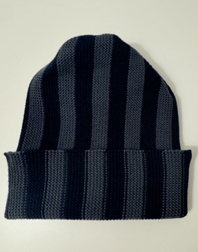 SARTORIA VICO - Bonnet côtelé rayé en laine mérinos extra-fine modèle Sbirulino – Image 3