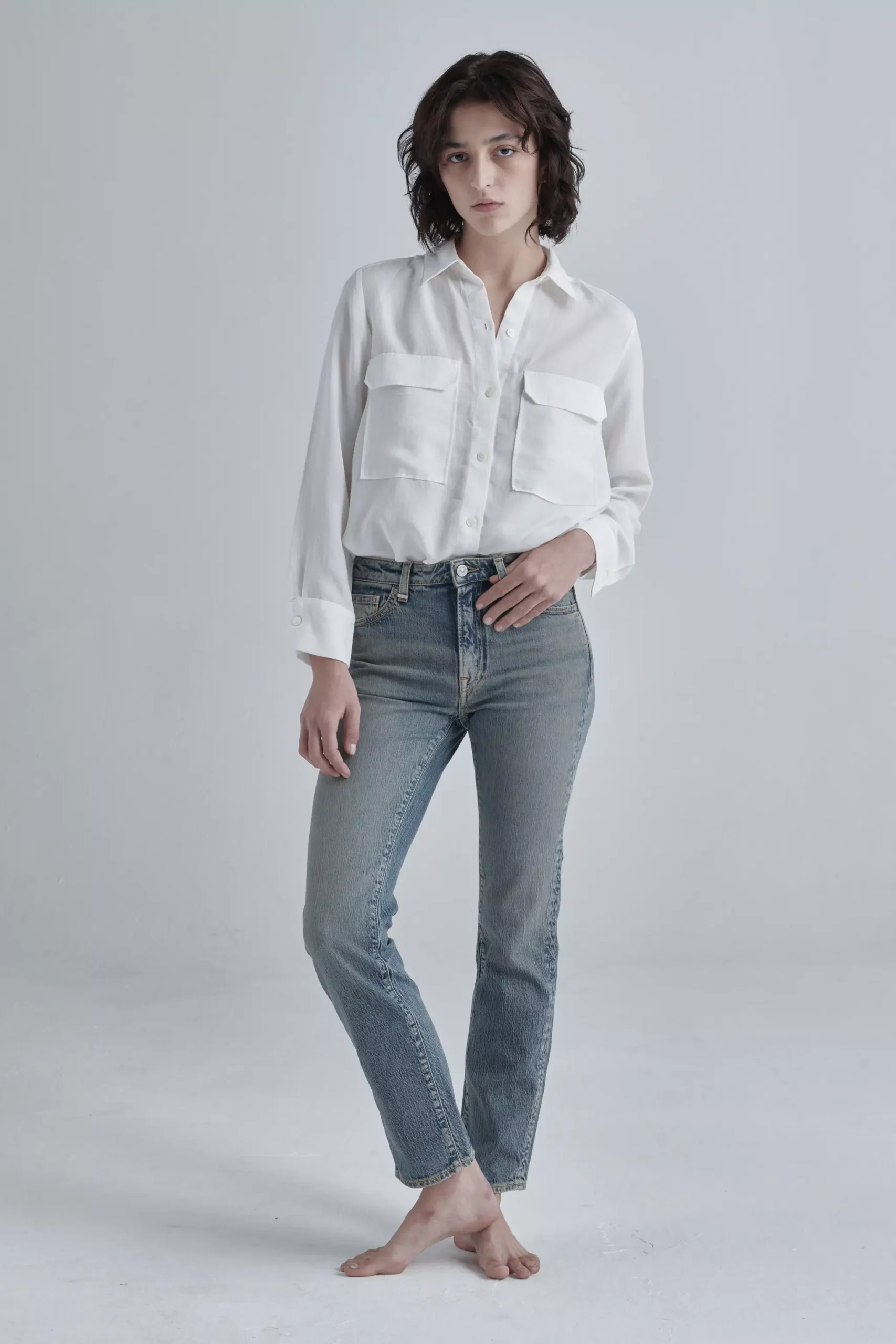 COREVA DESIGN Jean stretch femme bleu éthique et durable - modèle Giulia