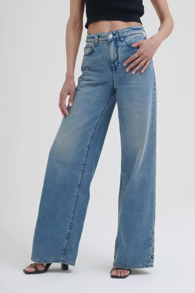 COREVA DESIGN - Jeans large en denim stretch durable et biodégradable modèle Simona