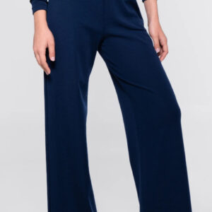 OSCALITO - Pantalon droit en maille laine et soie, taille élastique