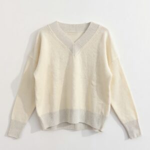 NATYOURAL - Pull col V en laine cardée & lurex