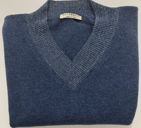 NATYOURAL - Pull col V en laine cardée & lurex – Image 4