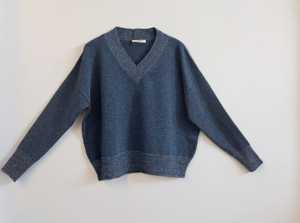 NATYOURAL - Pull col V en laine cardée & lurex – Image 3