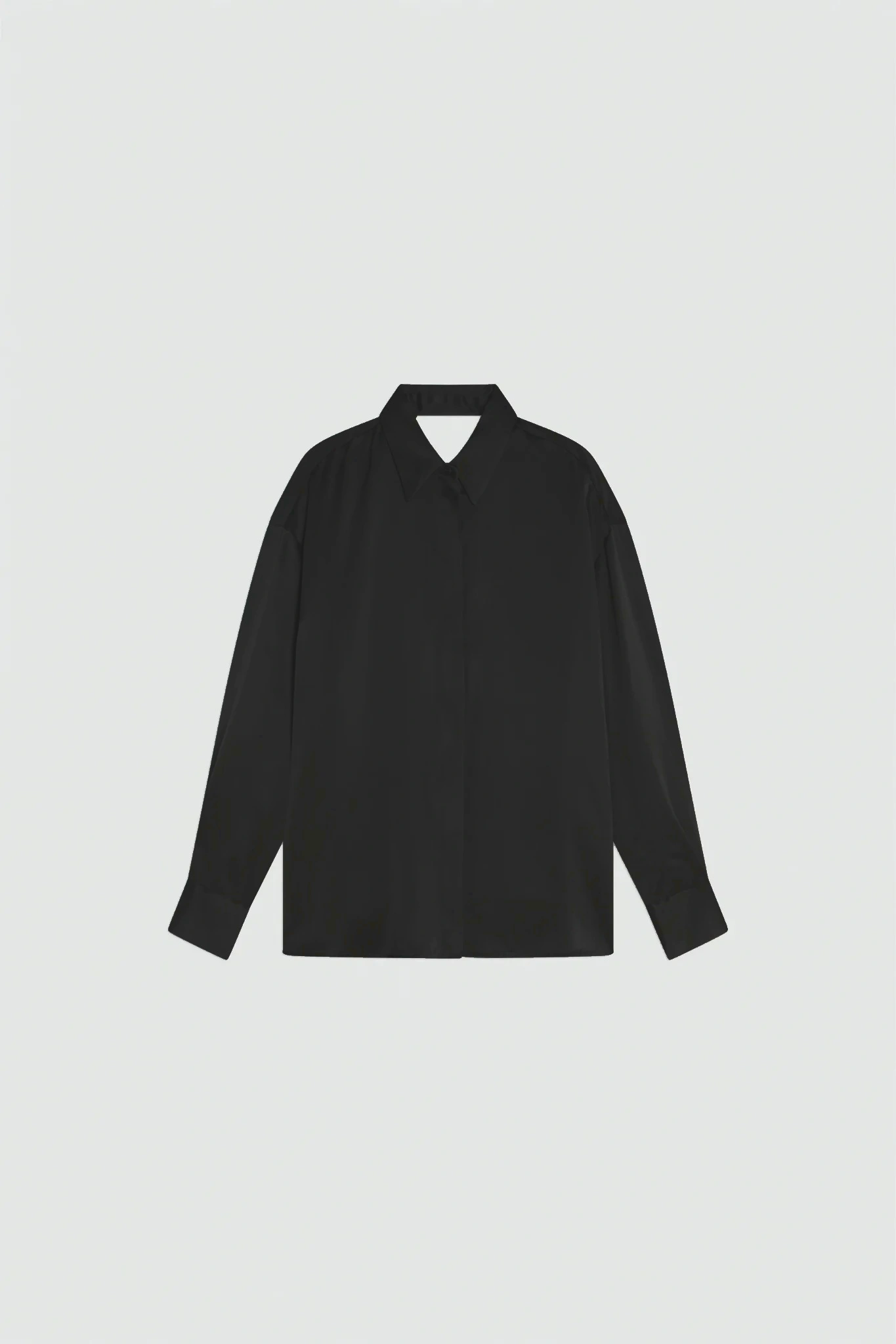 SEMICOUTURE - Chemise en satin de soie léger, ouverture au dos