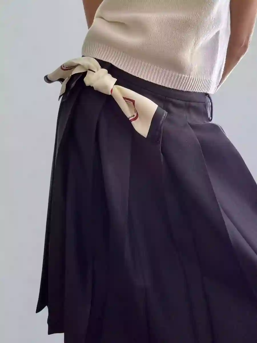 SEMICOUTURE - Jupe plissée en flanelle – Image 2