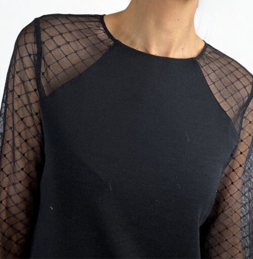 OSCALITO- Haut manches longues en dentelle laine & soie – Image 4