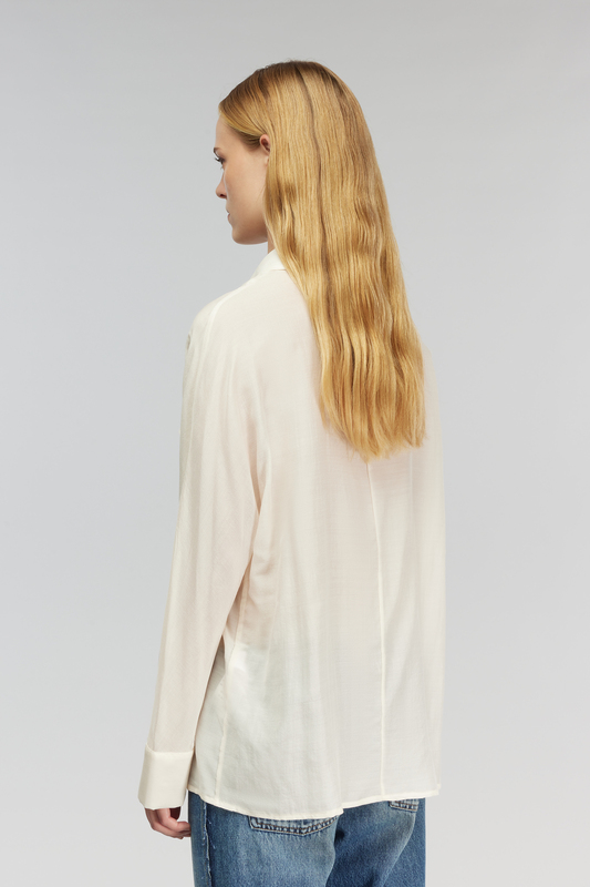 SEMICOUTURE - Chemise en mousseline de laine & soie – Image 2