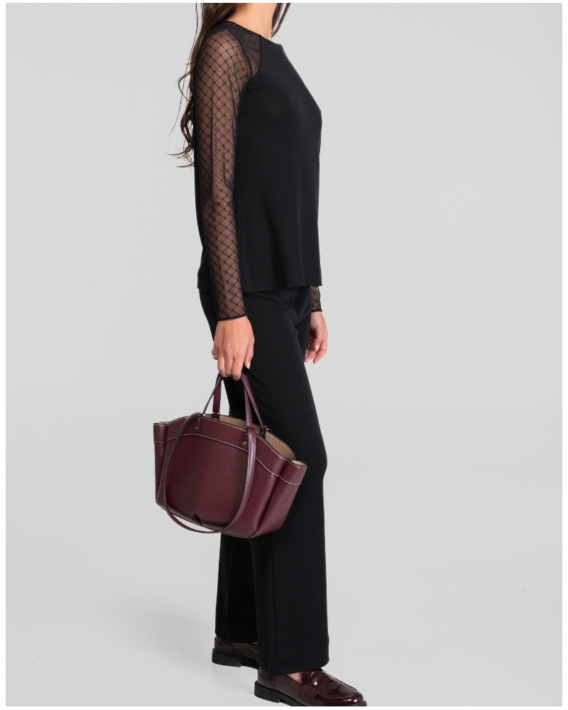 OSCALITO- Haut manches longues en dentelle laine & soie – Image 2