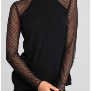 OSCALITO- Haut manches longues en dentelle laine & soie