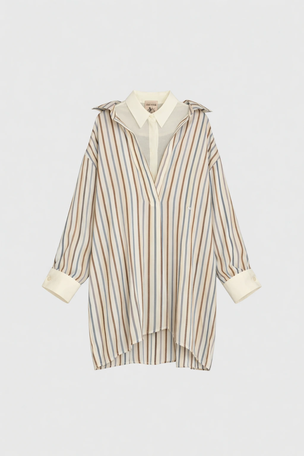 SEMICOUTURE Robe chemisier Graciana en mousseline de coton et soie – Image 4