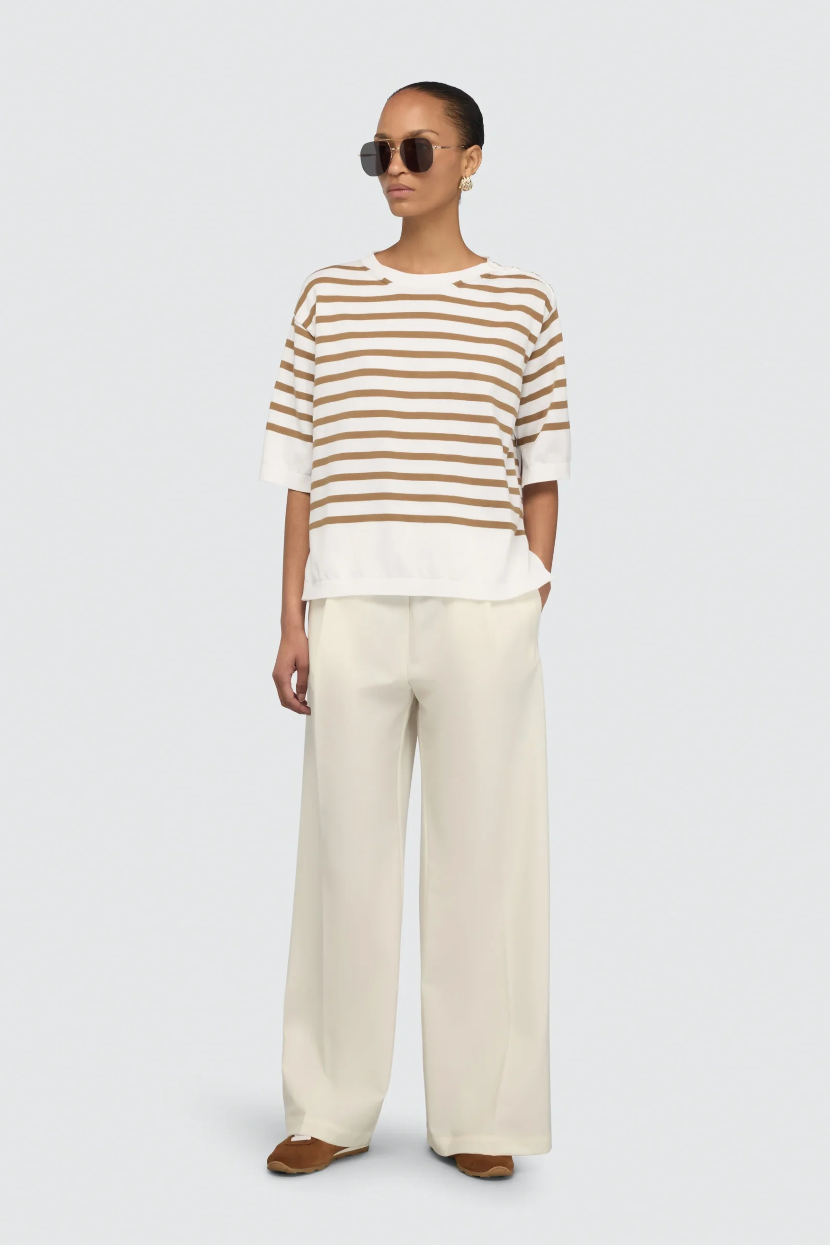 SEMICOUTURE Maille marinière en coton côtélé – Image 2