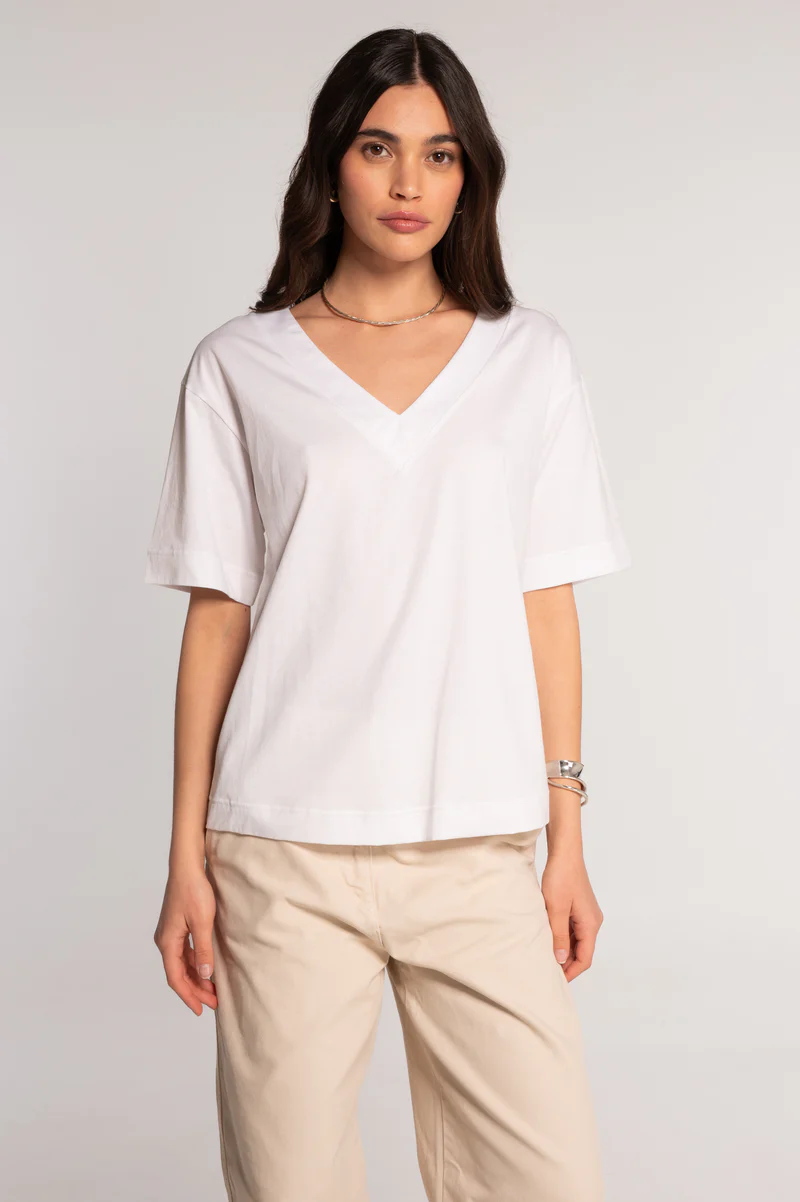OSCALITO - T shirt col V en jersey de coton