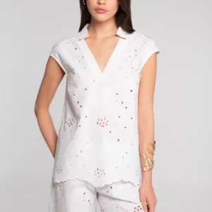 OSCALITO - T-shirt en coton broderie anglaise