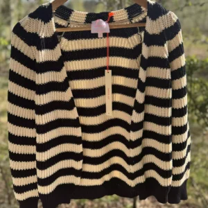SARTORIA VICO - Cardigan rayé en coton à fibres longues