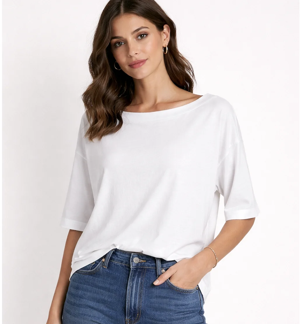 OSCALITO - T shirt en jersey de coton, col bateau