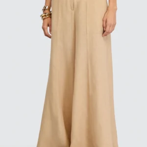 SEMICOUTURE - Pantalon palazzo 100% lin