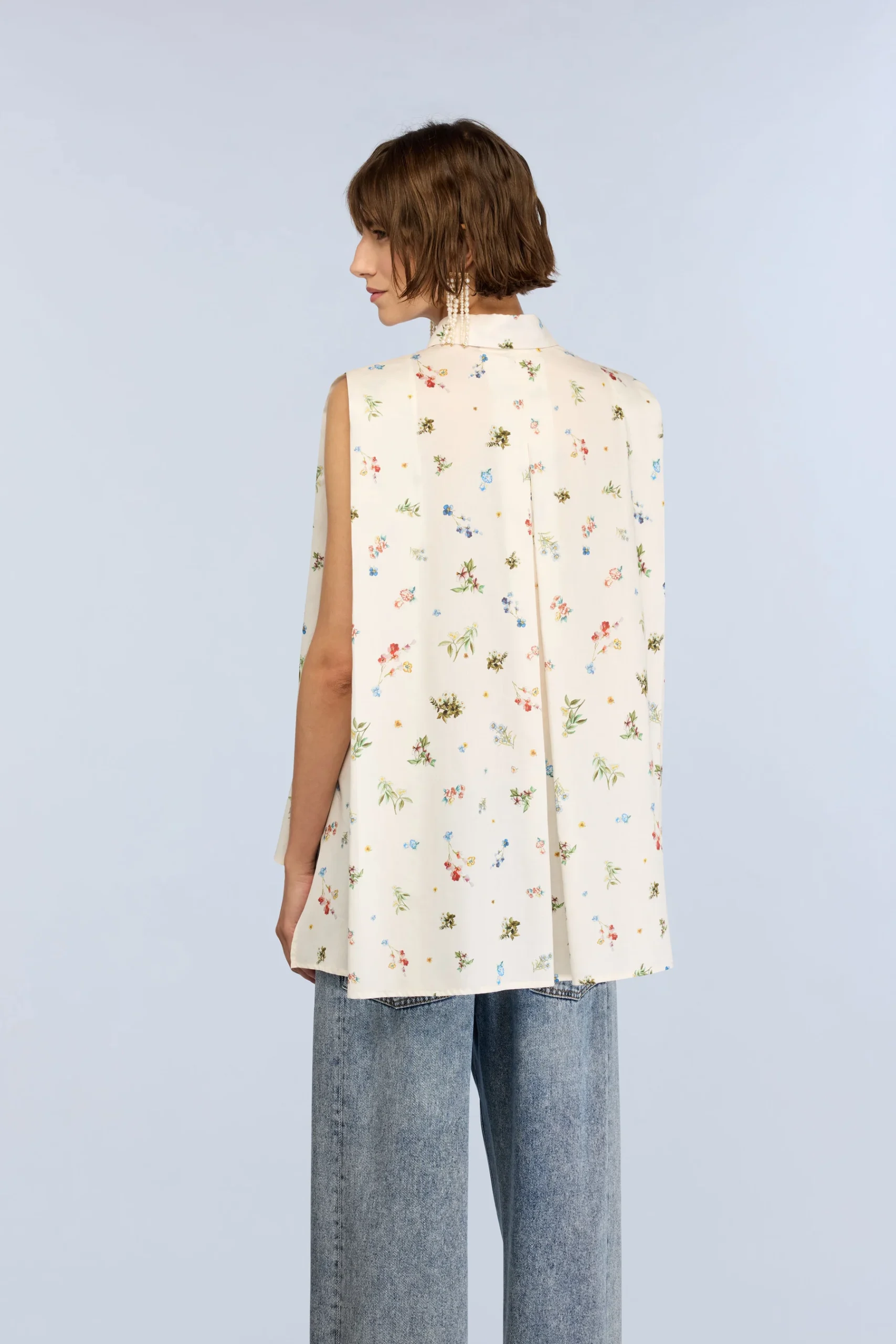 SEMICOUTURE - Chemise sans manches en coton imprimé – Image 3