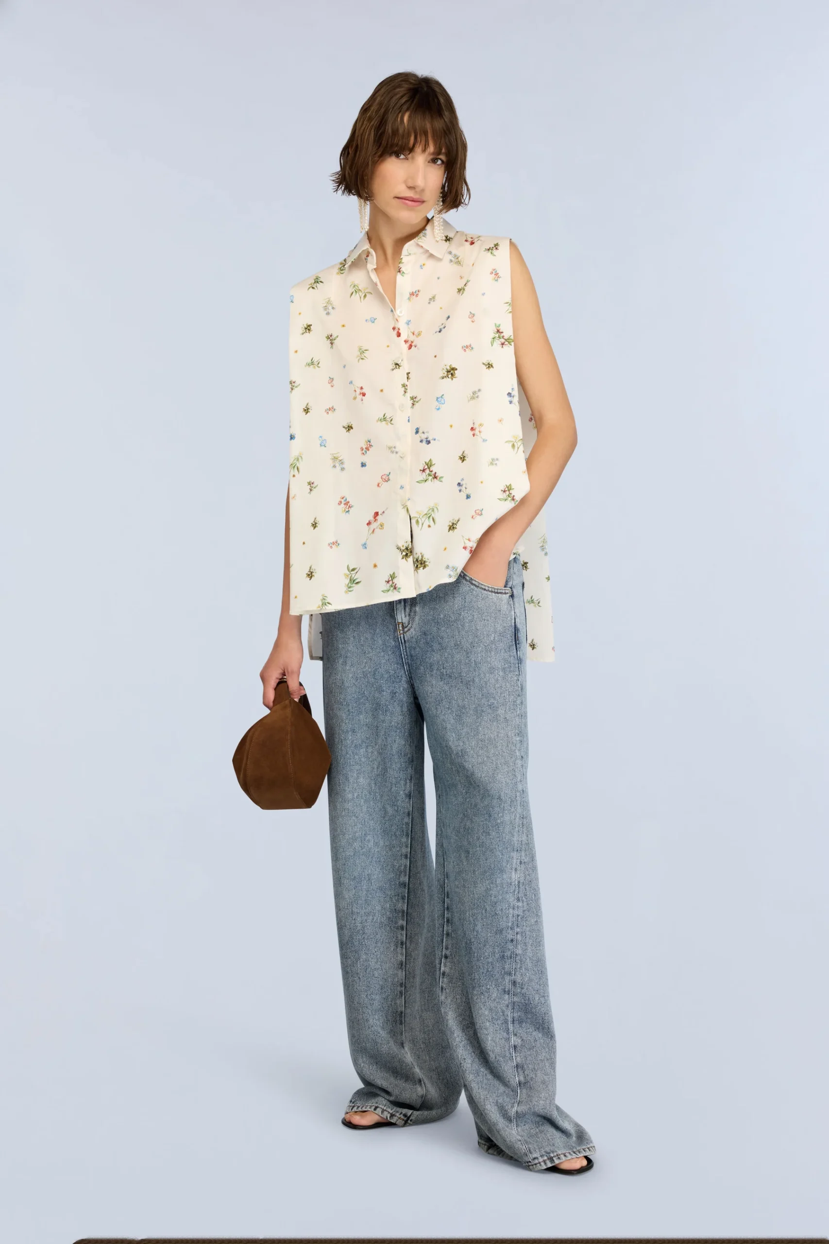 SEMICOUTURE - Chemise sans manches en coton imprimé – Image 4