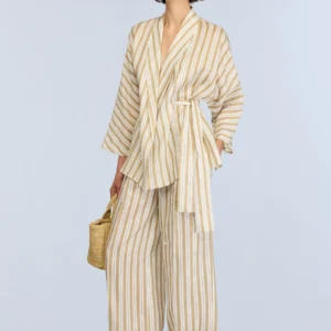 SEMICOUTURE - Kimono en lin avec ceinture
