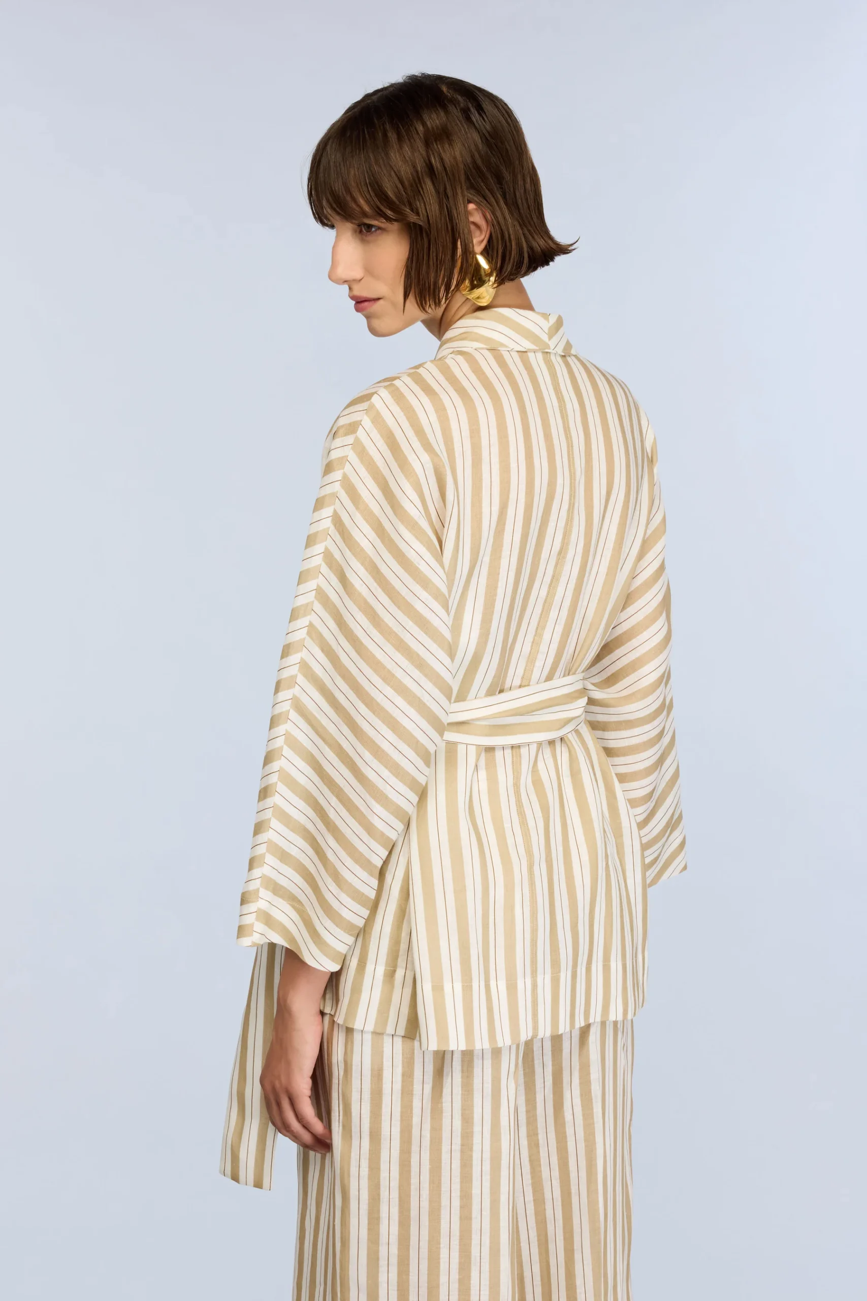SEMICOUTURE - Kimono en lin avec ceinture – Image 2