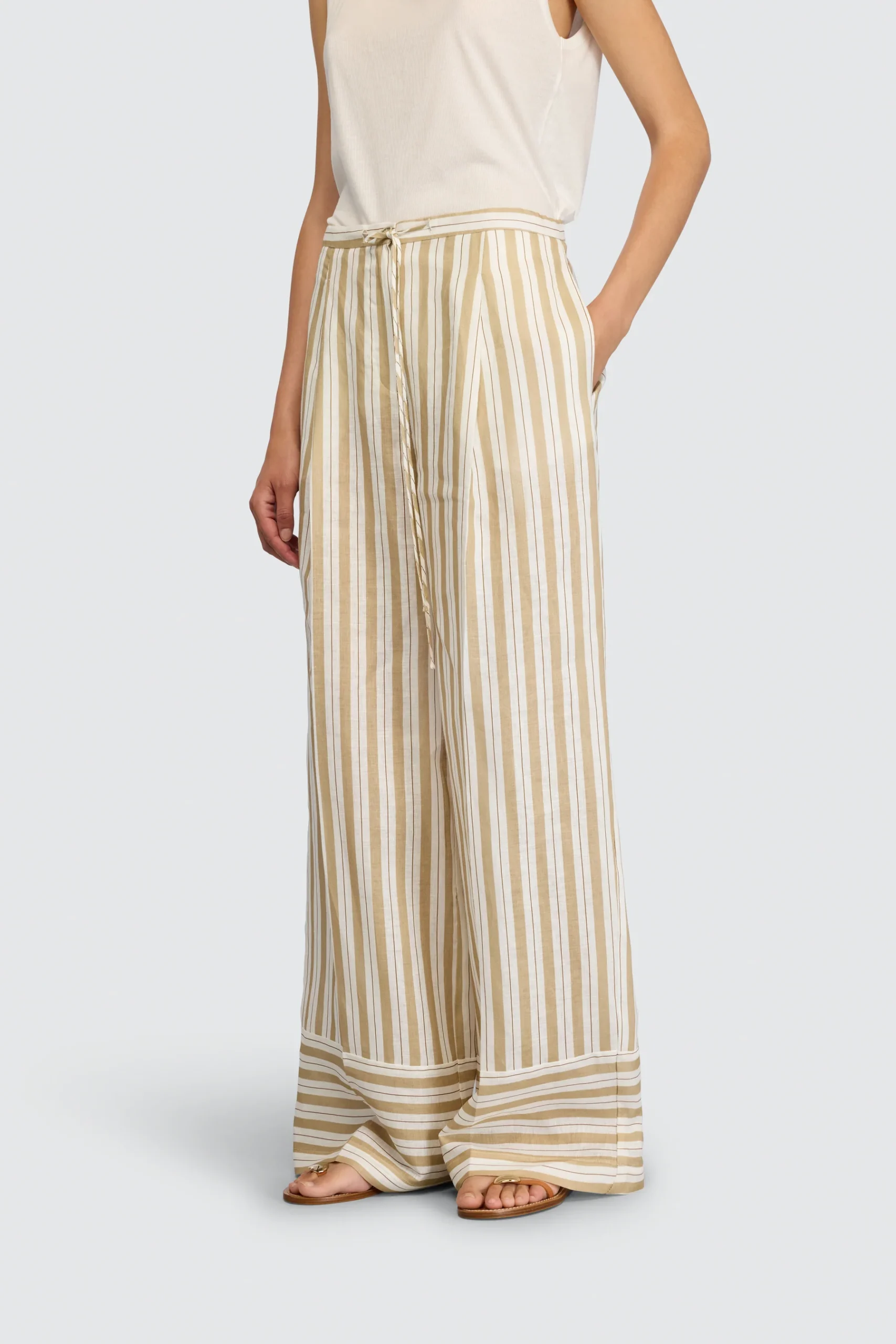 SEMICOUTURE - Pantalon large 100% lin – Image 2