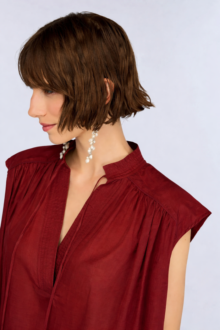 SEMICOUTURE - Blouse en mousseline de coton et soie – Image 2