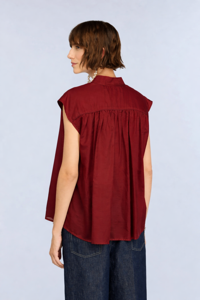 SEMICOUTURE - Blouse en mousseline de coton et soie – Image 3