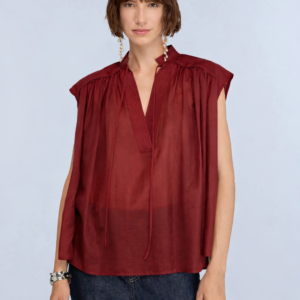 SEMICOUTURE - Blouse en mousseline de coton et soie