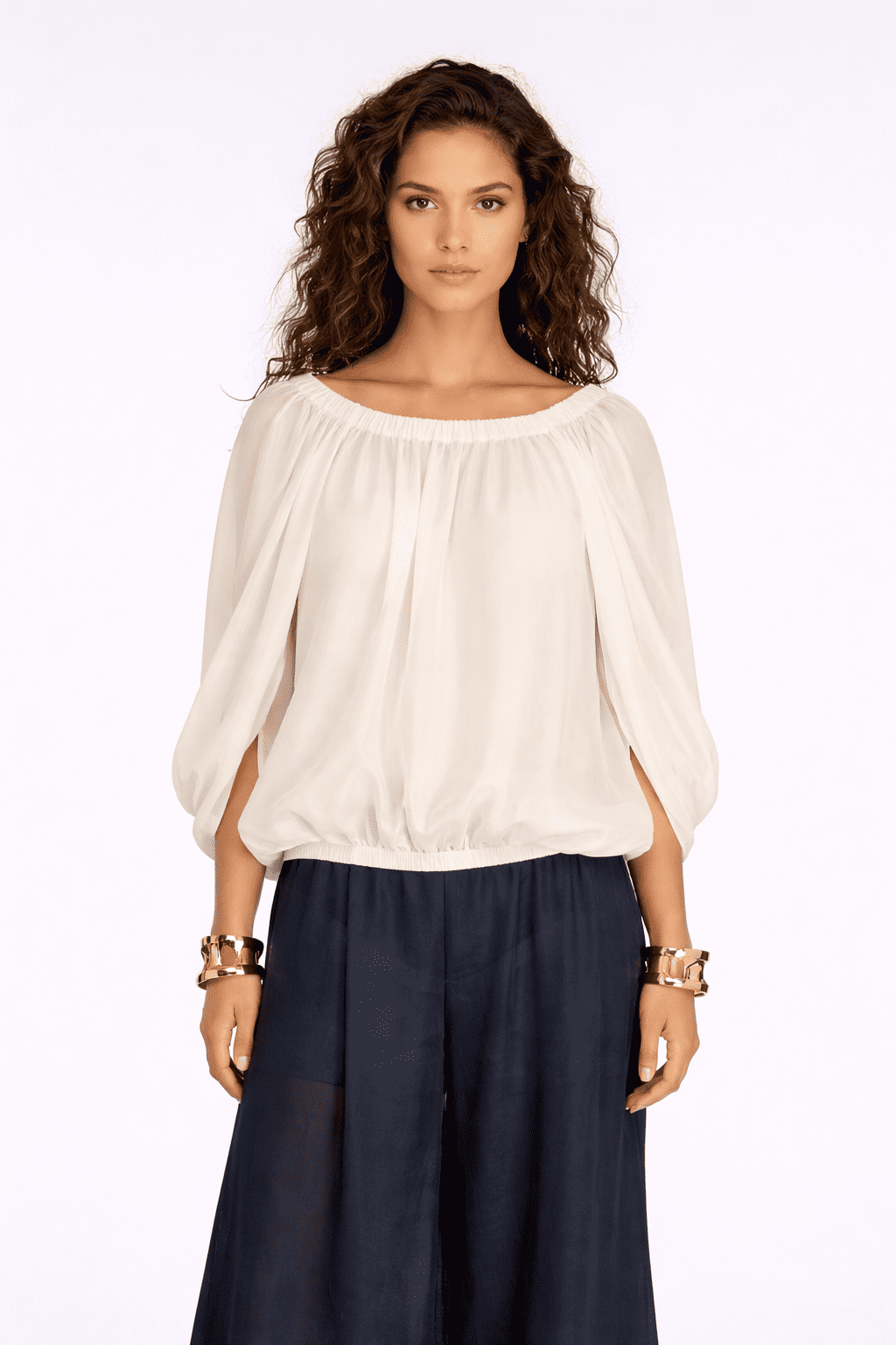 SEMICOUTURE - Haut en mosseline de coton et soie – Image 4