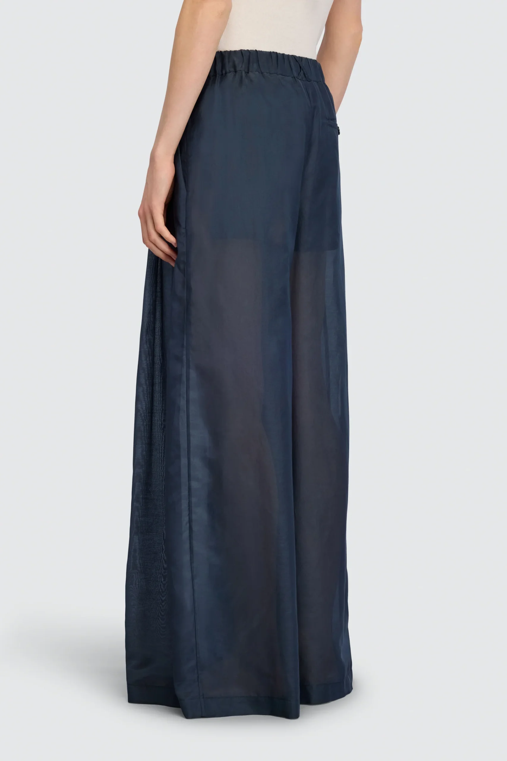 SEMICOUTURE - Pantalon palazzo en mousseline de coton et soie – Image 3