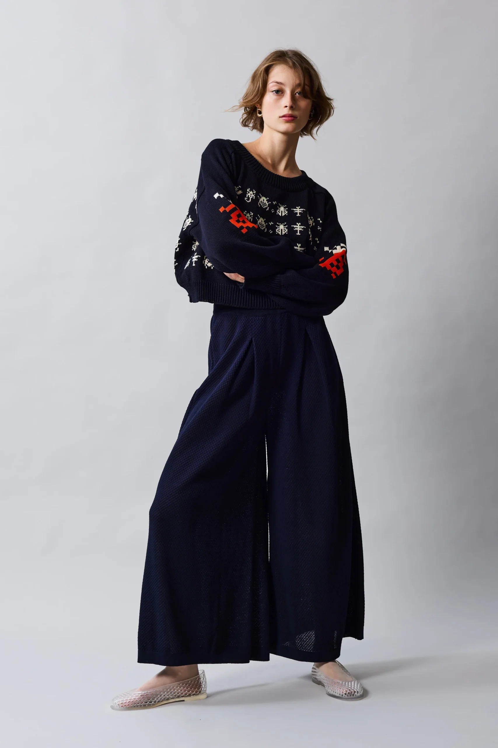 Sartoria Vico - Pantalon maille nid d’abeille – Image 3