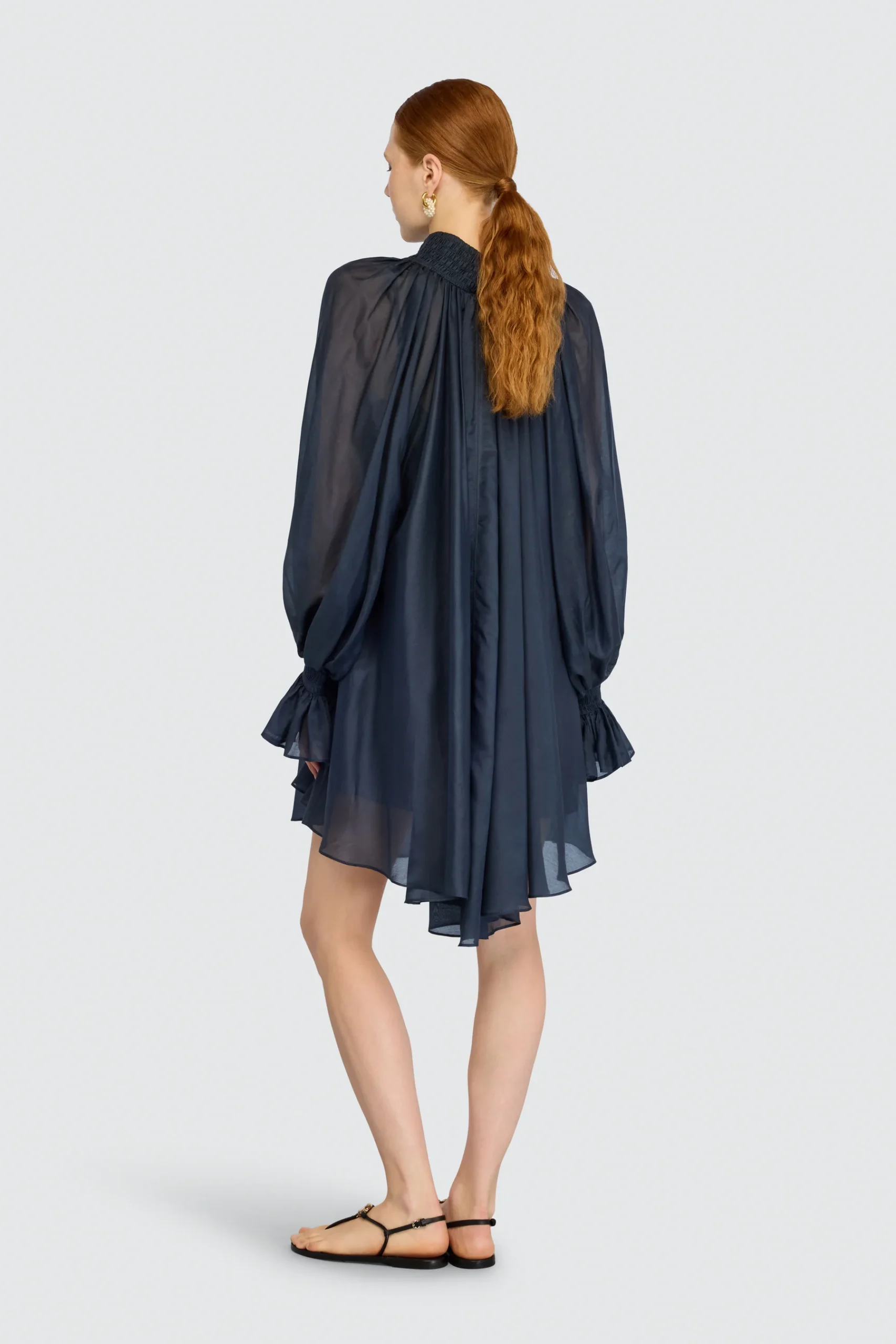 SEMICOUTURE - Mini robe en mousseline de coton et soie – Image 2
