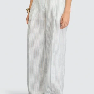 SEMICOUTURE - Pantalon large en lin imprimé