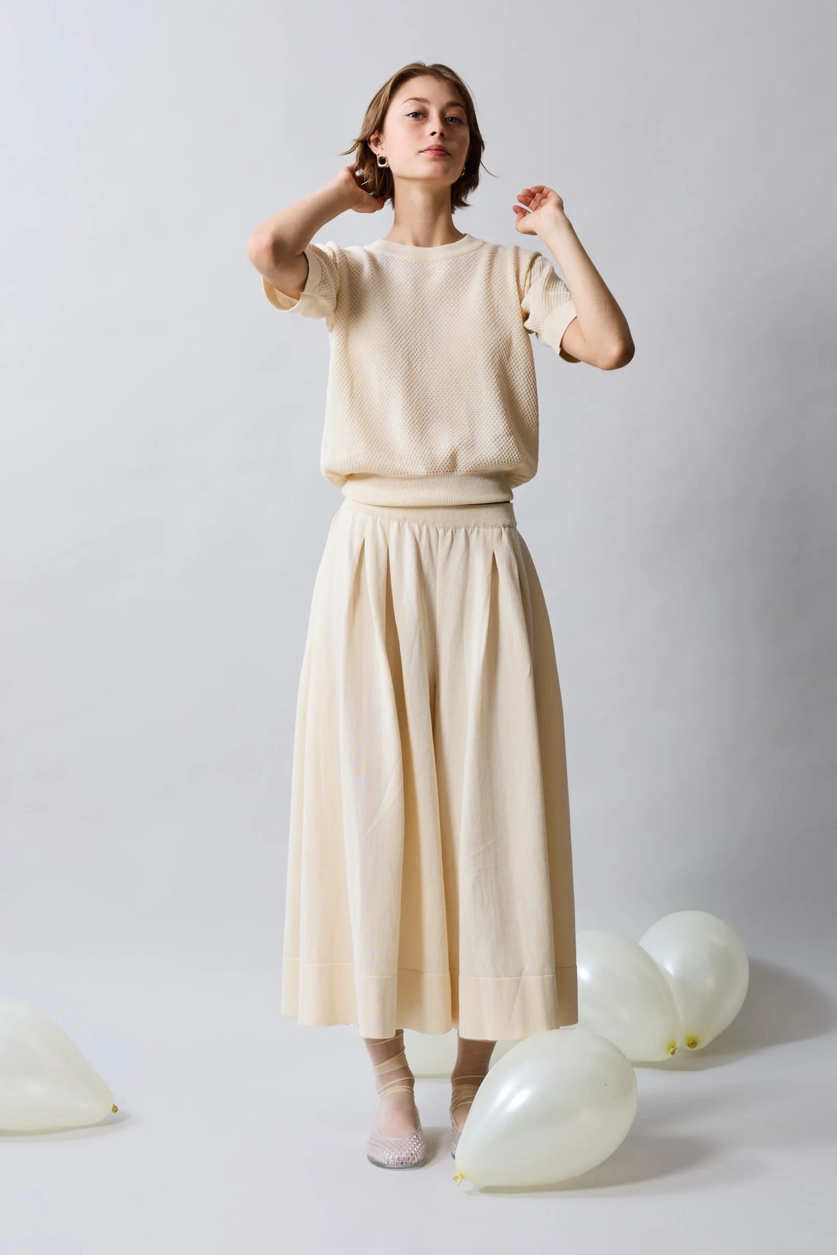 Sartoria Vico - Jupe culotte en coton tricoté (pantalon extra large)