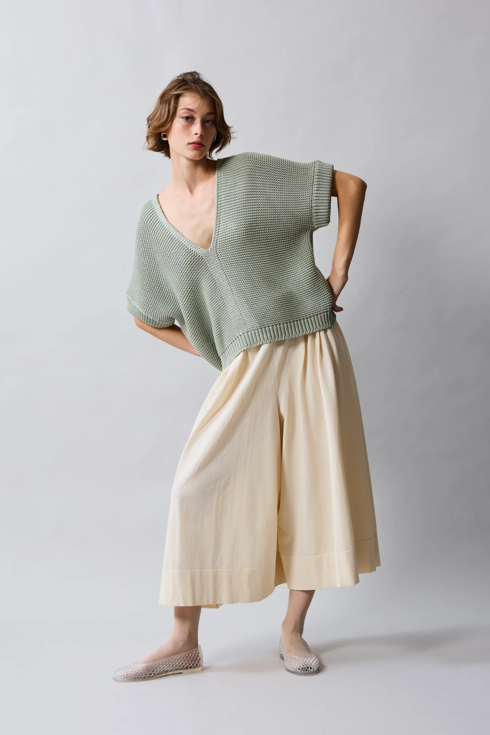 Sartoria Vico - Jupe culotte en coton tricoté (pantalon extra large) – Image 4