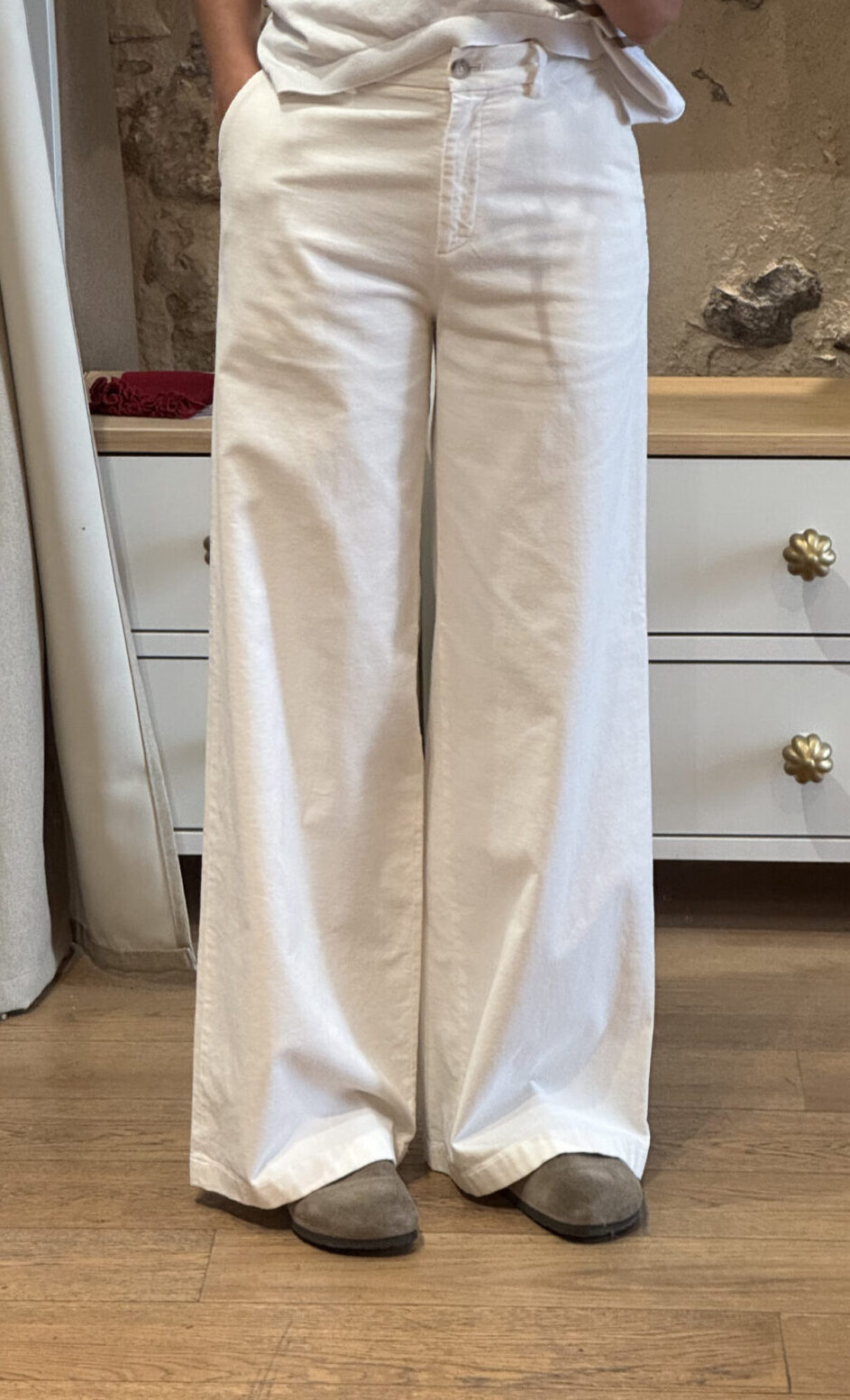 Oscalito - Pantalon palazzo en velours côtélé fin